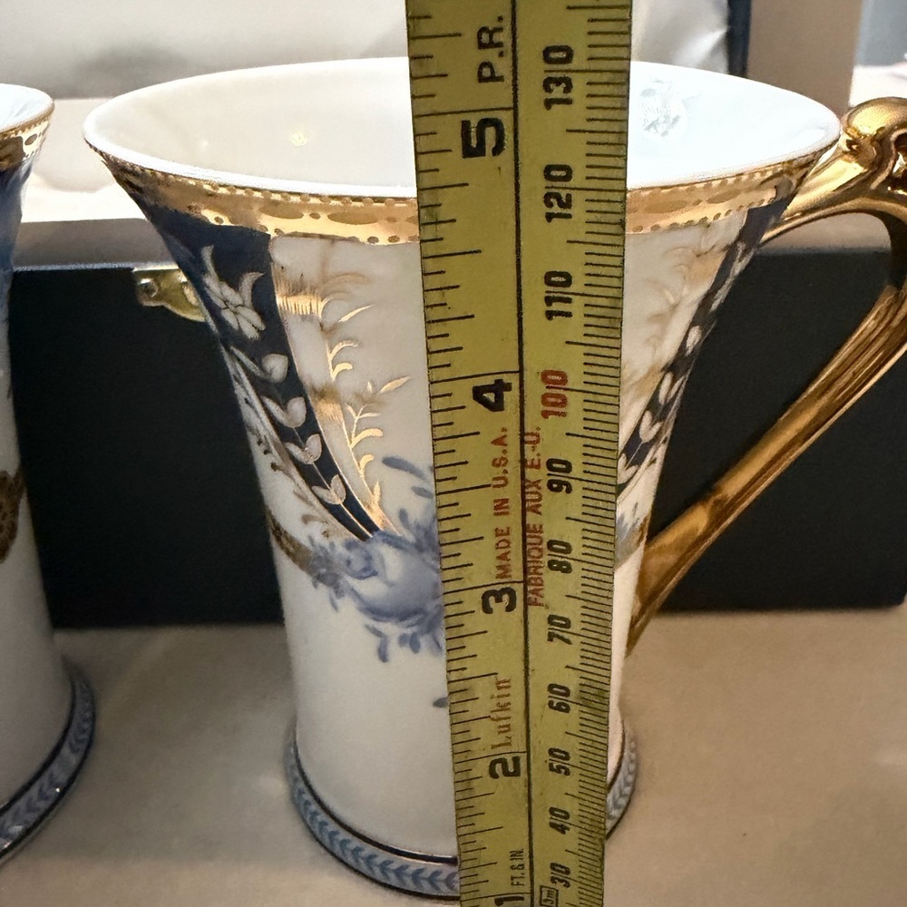 Sorelle Gold and Blue Porcelain Mugs - Picture 7 of 11
